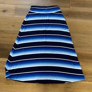 Blue striped maxi skirt